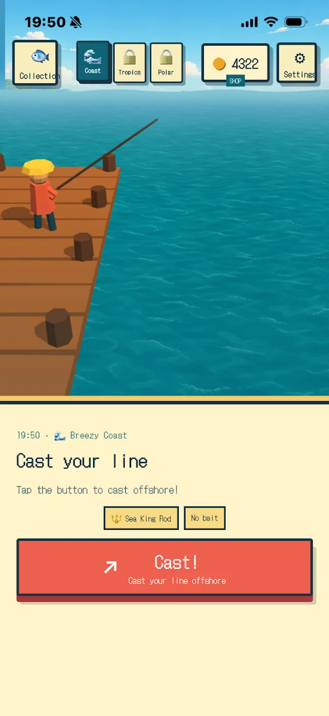 The official pier view before casting.